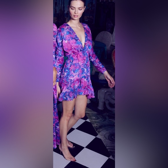 Misa Los Angeles Dresses & Skirts - MISA Chiara Mini Dress Watercolor Blues Color Size Small